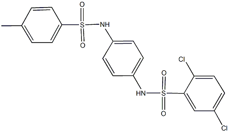 2,5-dichloro-N-(4-{[(4-methylphenyl)sulfonyl]amino}phenyl)benzenesulfonamide Struktur