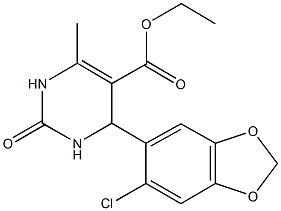 ethyl 4-(6-chloro-1,3-benzodioxol-5-yl)-6-methyl-2-oxo-1,2,3,4-tetrahydro-5-pyrimidinecarboxylate Struktur