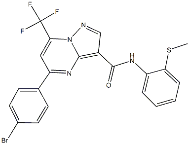 5-(4-bromophenyl)-N-[2-(methylsulfanyl)phenyl]-7-(trifluoromethyl)pyrazolo[1,5-a]pyrimidine-3-carboxamide Struktur