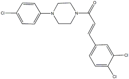 1-(4-chlorophenyl)-4-[3-(3,4-dichlorophenyl)acryloyl]piperazine Struktur