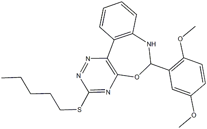 6-(2,5-dimethoxyphenyl)-3-(pentylsulfanyl)-6,7-dihydro[1,2,4]triazino[5,6-d][3,1]benzoxazepine Struktur