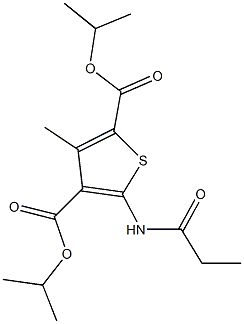 diisopropyl 3-methyl-5-(propionylamino)-2,4-thiophenedicarboxylate Struktur