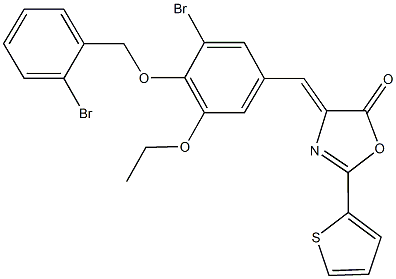 4-{3-bromo-4-[(2-bromobenzyl)oxy]-5-ethoxybenzylidene}-2-(2-thienyl)-1,3-oxazol-5(4H)-one Struktur