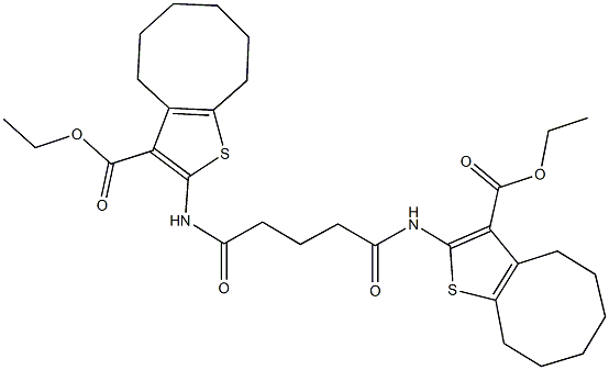 ethyl 2-[(5-{[3-(ethoxycarbonyl)-4,5,6,7,8,9-hexahydrocycloocta[b]thien-2-yl]amino}-5-oxopentanoyl)amino]-4,5,6,7,8,9-hexahydrocycloocta[b]thiophene-3-carboxylate Struktur