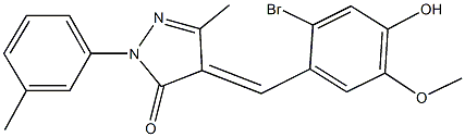 4-(2-bromo-4-hydroxy-5-methoxybenzylidene)-5-methyl-2-(3-methylphenyl)-2,4-dihydro-3H-pyrazol-3-one Struktur