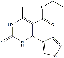 ethyl 6-methyl-4-(3-thienyl)-2-thioxo-1,2,3,4-tetrahydro-5-pyrimidinecarboxylate Struktur