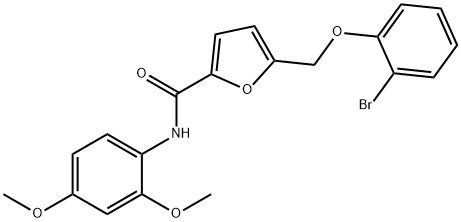 5-[(2-bromophenoxy)methyl]-N-(2,4-dimethoxyphenyl)-2-furamide Struktur