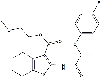 2-methoxyethyl 2-{[2-(4-fluorophenoxy)propanoyl]amino}-4,5,6,7-tetrahydro-1-benzothiophene-3-carboxylate Struktur