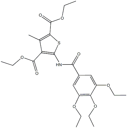 diethyl 3-methyl-5-[(3,4,5-triethoxybenzoyl)amino]-2,4-thiophenedicarboxylate Struktur