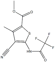 methyl 4-cyano-3-methyl-5-[(trifluoroacetyl)amino]-2-thiophenecarboxylate Struktur