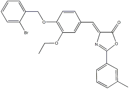 4-{4-[(2-bromobenzyl)oxy]-3-ethoxybenzylidene}-2-(3-methylphenyl)-1,3-oxazol-5(4H)-one Struktur