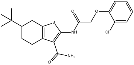 6-tert-butyl-2-{[(2-chlorophenoxy)acetyl]amino}-4,5,6,7-tetrahydro-1-benzothiophene-3-carboxamide Struktur