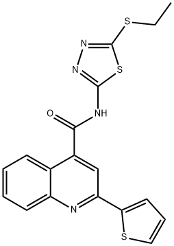 N-[5-(ethylsulfanyl)-1,3,4-thiadiazol-2-yl]-2-(2-thienyl)-4-quinolinecarboxamide Struktur