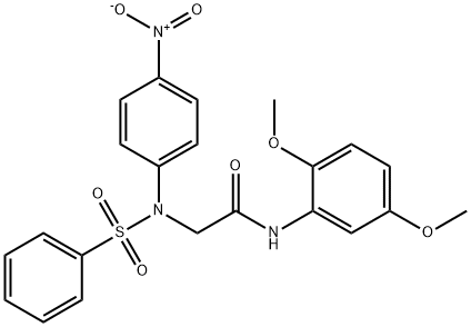 N-(2,5-dimethoxyphenyl)-2-[4-nitro(phenylsulfonyl)anilino]acetamide Struktur