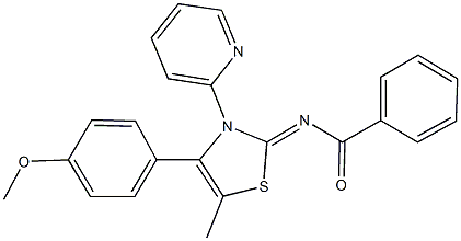 N-(4-(4-methoxyphenyl)-5-methyl-3-(2-pyridinyl)-1,3-thiazol-2(3H)-ylidene)benzamide Struktur