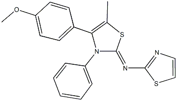 N-(4-(4-methoxyphenyl)-5-methyl-3-phenyl-1,3-thiazol-2(3H)-ylidene)-N-(1,3-thiazol-2-yl)amine Struktur