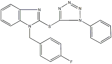 1-(4-fluorobenzyl)-2-[(1-phenyl-1H-tetraazol-5-yl)sulfanyl]-1H-benzimidazole Struktur