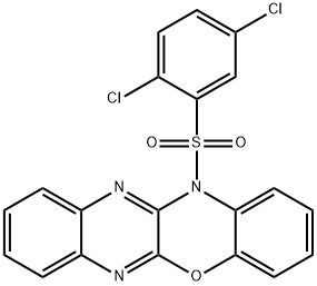 12-[(2,5-dichlorophenyl)sulfonyl]-12H-quinoxalino[2,3-b][1,4]benzoxazine Struktur