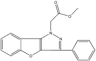 methyl (3-phenyl-1H-[1]benzofuro[3,2-c]pyrazol-1-yl)acetate Struktur