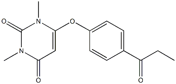 1,3-dimethyl-6-(4-propionylphenoxy)-2,4(1H,3H)-pyrimidinedione Struktur