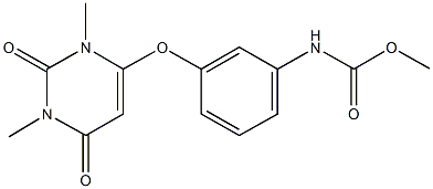 methyl 3-[(1,3-dimethyl-2,6-dioxo-1,2,3,6-tetrahydro-4-pyrimidinyl)oxy]phenylcarbamate Struktur