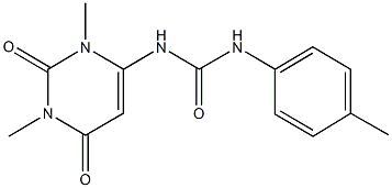 N-(1,3-dimethyl-2,6-dioxo-1,2,3,6-tetrahydro-4-pyrimidinyl)-N'-(4-methylphenyl)urea Struktur