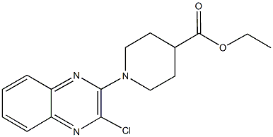 ethyl 1-(3-chloro-2-quinoxalinyl)-4-piperidinecarboxylate Struktur