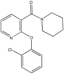 2-(2-chlorophenoxy)-3-(1-piperidinylcarbonyl)pyridine Struktur