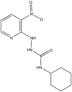 N-cyclohexyl-2-{3-nitro-2-pyridinyl}hydrazinecarboxamide Struktur