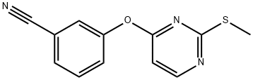 3-{[2-(methylsulfanyl)-4-pyrimidinyl]oxy}benzonitrile Struktur