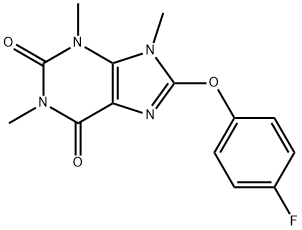 8-(4-fluorophenoxy)-1,3,9-trimethyl-3,9-dihydro-1H-purine-2,6-dione Struktur