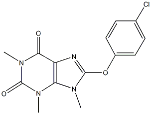 8-(4-chlorophenoxy)-1,3,9-trimethyl-3,9-dihydro-1H-purine-2,6-dione Struktur