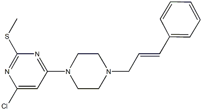 4-chloro-6-(4-cinnamyl-1-piperazinyl)-2-pyrimidinyl methyl sulfide Struktur