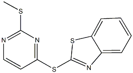 2-{[2-(methylsulfanyl)-4-pyrimidinyl]sulfanyl}-1,3-benzothiazole Struktur