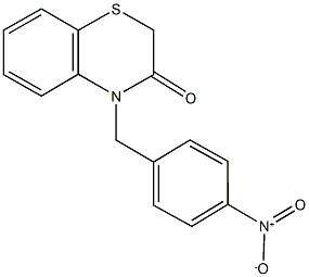 4-{4-nitrobenzyl}-2H-1,4-benzothiazin-3(4H)-one Struktur