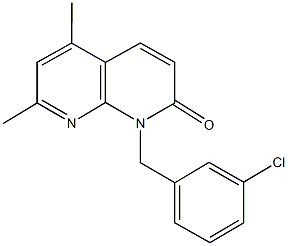 1-(3-chlorobenzyl)-5,7-dimethyl[1,8]naphthyridin-2(1H)-one Struktur