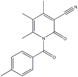 4,5,6-trimethyl-1-(4-methylbenzoyl)-2-oxo-1,2-dihydro-3-pyridinecarbonitrile Struktur