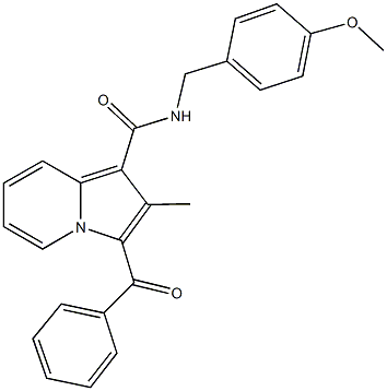 3-benzoyl-N-(4-methoxybenzyl)-2-methyl-1-indolizinecarboxamide Struktur