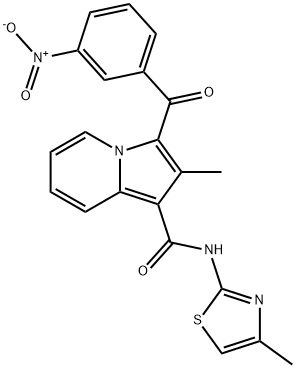 3-{3-nitrobenzoyl}-2-methyl-N-(4-methyl-1,3-thiazol-2-yl)-1-indolizinecarboxamide Struktur