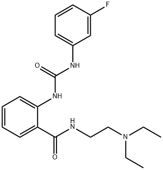 N-[2-(diethylamino)ethyl]-2-{[(3-fluoroanilino)carbonyl]amino}benzamide Struktur