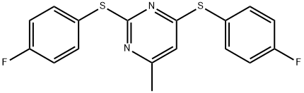 2,4-bis[(4-fluorophenyl)sulfanyl]-6-methylpyrimidine Struktur