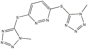 3,6-bis[(1-methyl-1H-tetraazol-5-yl)sulfanyl]pyridazine Struktur