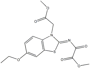 methyl [(6-ethoxy-3-(2-methoxy-2-oxoethyl)-1,3-benzothiazol-2(3H)-ylidene)amino](oxo)acetate Struktur