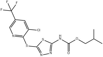 isobutyl 5-{[3-chloro-5-(trifluoromethyl)-2-pyridinyl]sulfanyl}-1,3,4-thiadiazol-2-ylcarbamate Struktur