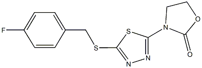 3-{5-[(4-fluorobenzyl)sulfanyl]-1,3,4-thiadiazol-2-yl}-1,3-oxazolidin-2-one Struktur