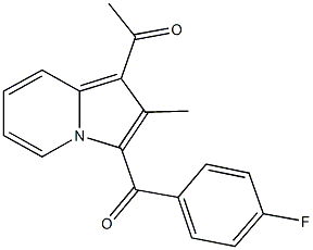 1-[3-(4-fluorobenzoyl)-2-methyl-1-indolizinyl]ethanone Struktur