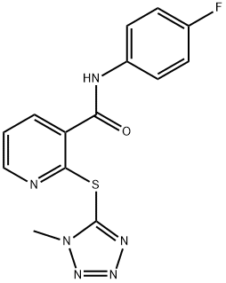 N-(4-fluorophenyl)-2-[(1-methyl-1H-tetraazol-5-yl)sulfanyl]nicotinamide Struktur