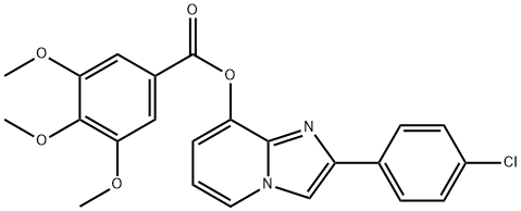 2-(4-chlorophenyl)imidazo[1,2-a]pyridin-8-yl 3,4,5-trimethoxybenzoate Struktur