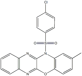 12-[(4-chlorophenyl)sulfonyl]-2-methyl-12H-quinoxalino[2,3-b][1,4]benzoxazine Struktur