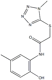 N-(2-hydroxy-5-methylphenyl)-2-[(1-methyl-1H-tetraazol-5-yl)sulfanyl]acetamide Struktur